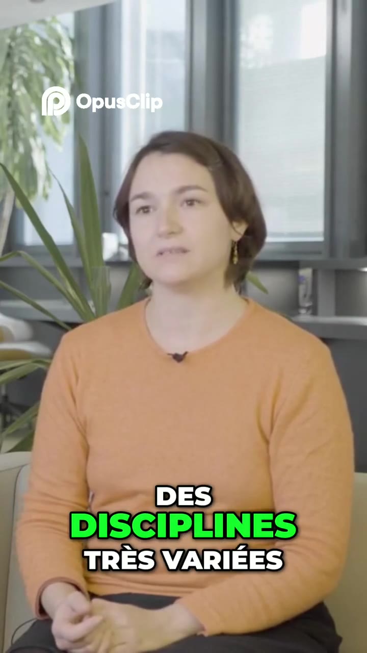 Image du clip exporté par OpusClip, sous-titre DES DISCIPLINES TRÈS VARIÉES sur trois lignes